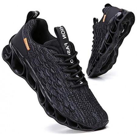 Sport Running Shoes for Mens Mesh Breathable Trail Runners Fashion Sneakers Black