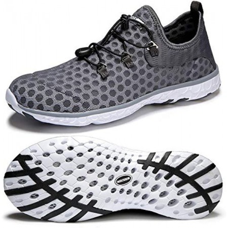 Men's Quick Drying Water Shoes Lightweight Aqua Shoes for Sports Outdoor Beach Pool Dark Grey