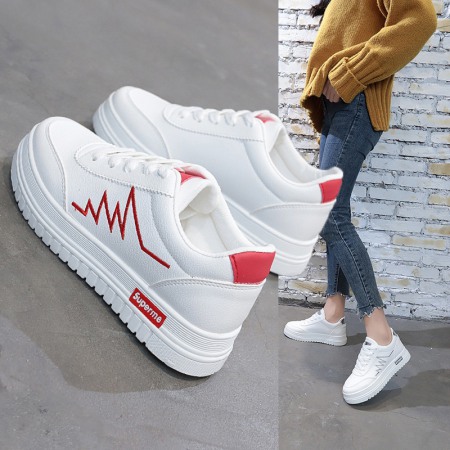 White Shoes Female Students Casual Shoes Women's Breathable Thick-Soled Womens Shoes