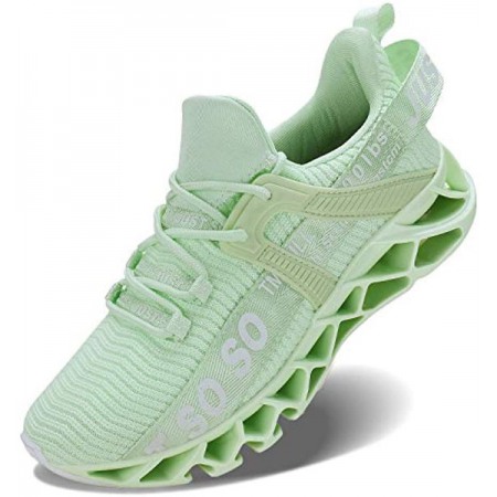 Mens Runing Shoes Walking Non Slip Blade Type Sneakers Fluorescent Green