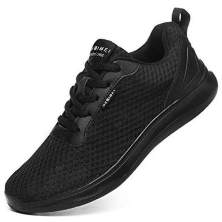 Men's Breathable Mesh Tennis Shoes Comfortable Gym Sneakers Lightweight Athletic Running Shoes All Black