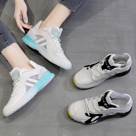 Net Shoes Spring New Women's Shoes Casual Fashion Lace-Up Breathable Mesh Shoes Running Shoes Women