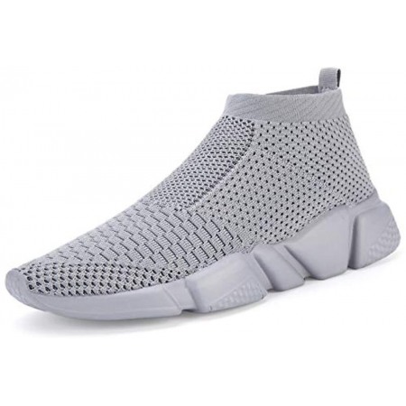 Womens Walking Shoes Slip-On Sneakers Breathable Lightweight Athletic Running Shoes All Gray